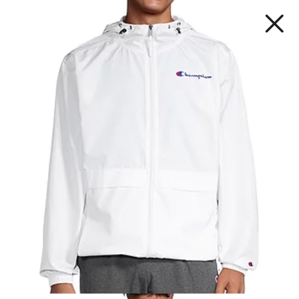 Champion windbreaker (white ) size (m)